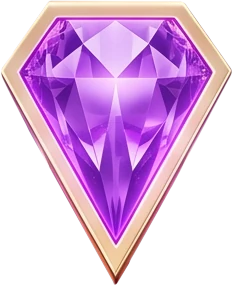 Faceted purple crystal accent used alongside this slot guide