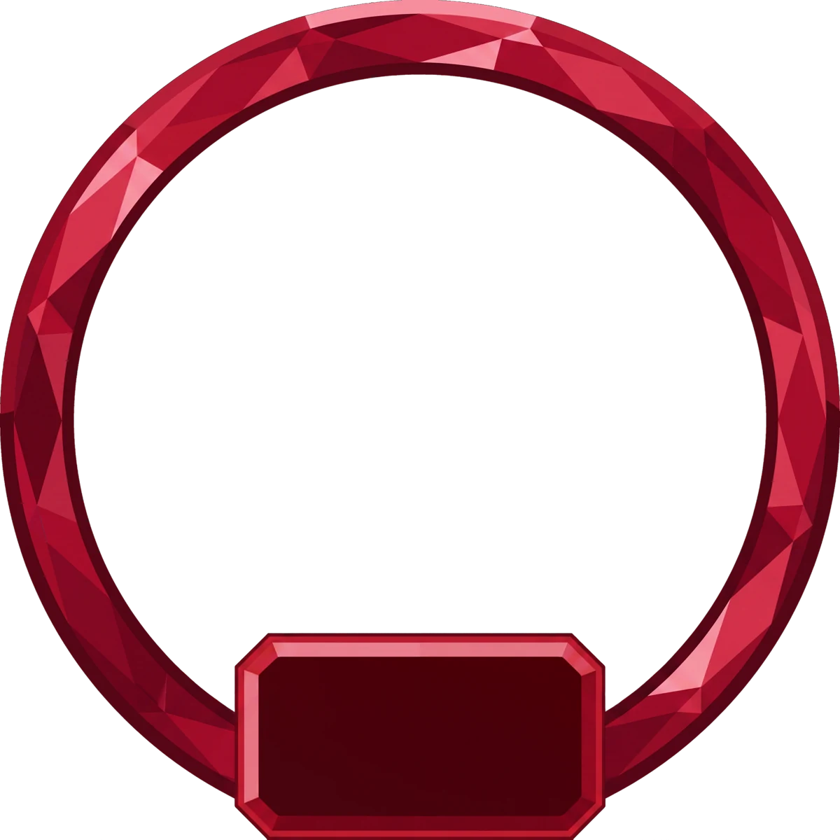 Ruby medallion frame used as a visual accent on this privacy page